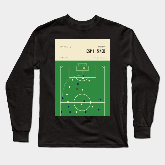 Van Persie Header for the Netherlands against Spain Long Sleeve T-Shirt by jornvanhezik